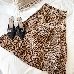Leopard print maxi skirt zara‎ xs
